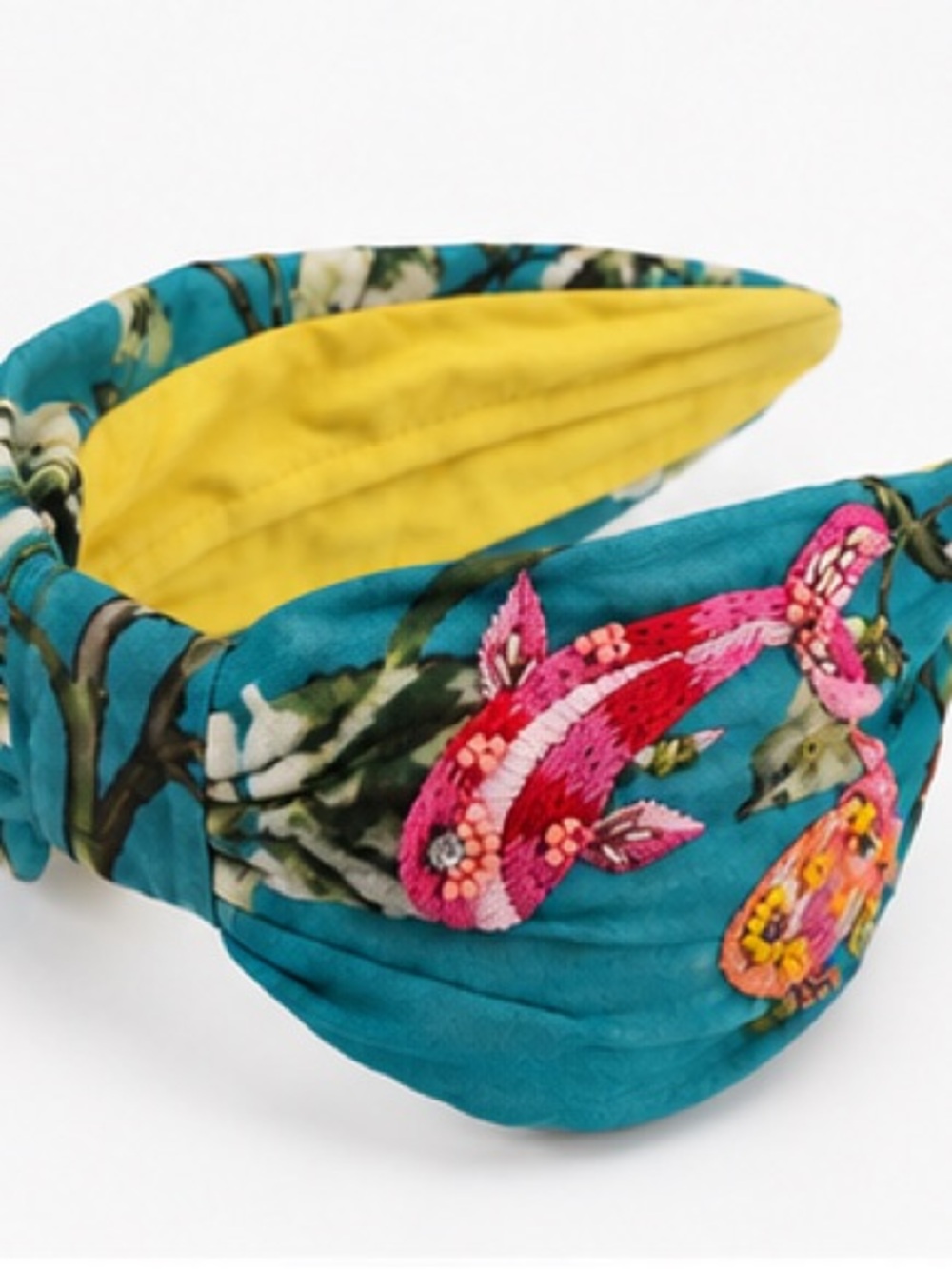 Beautiful Turquoise Fish Embroidered Bow Headband by Namjosh